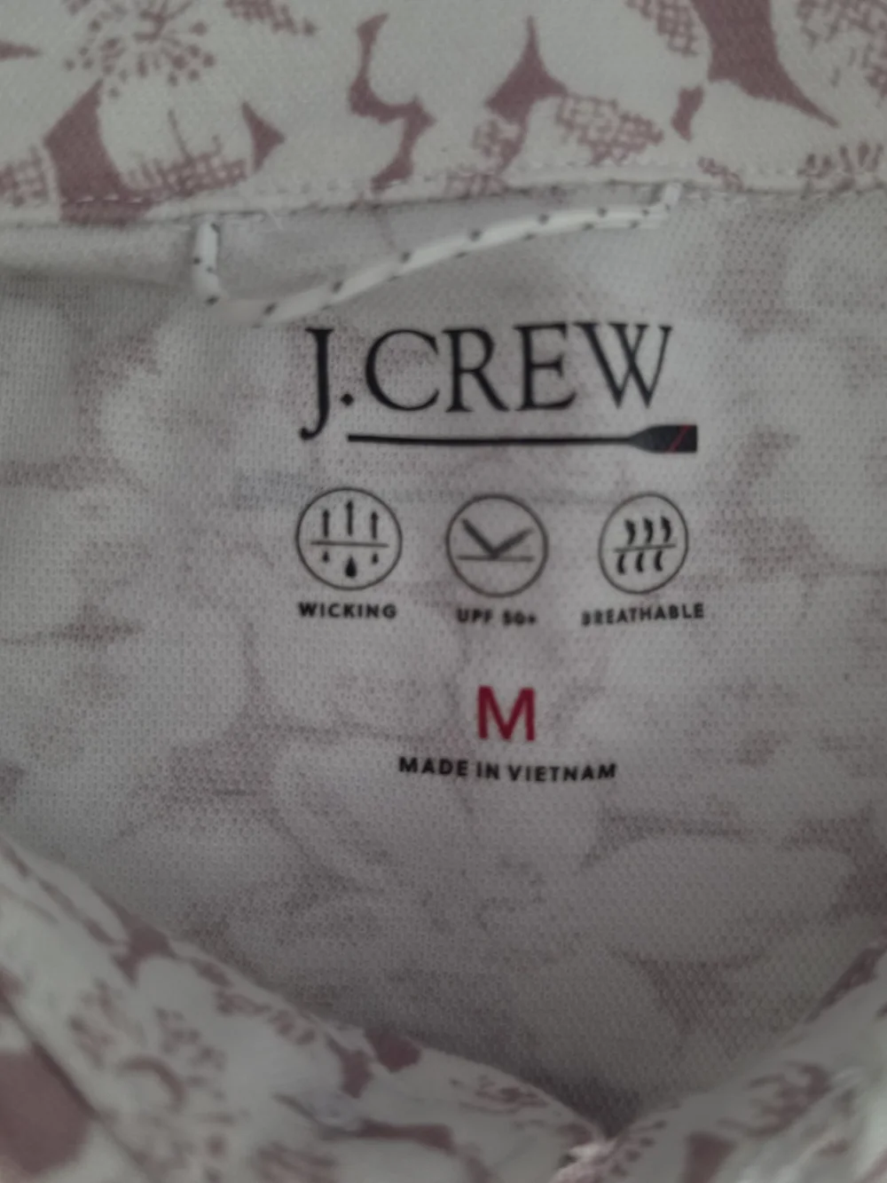 J. Crew Men's Pale Pink Floral Polo Shirt Medium